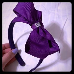 Purple bow headband